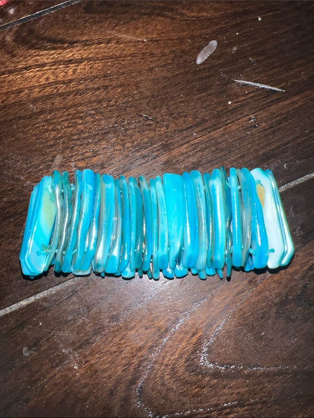 Turquoise Shell Chip Stretch Bracelet